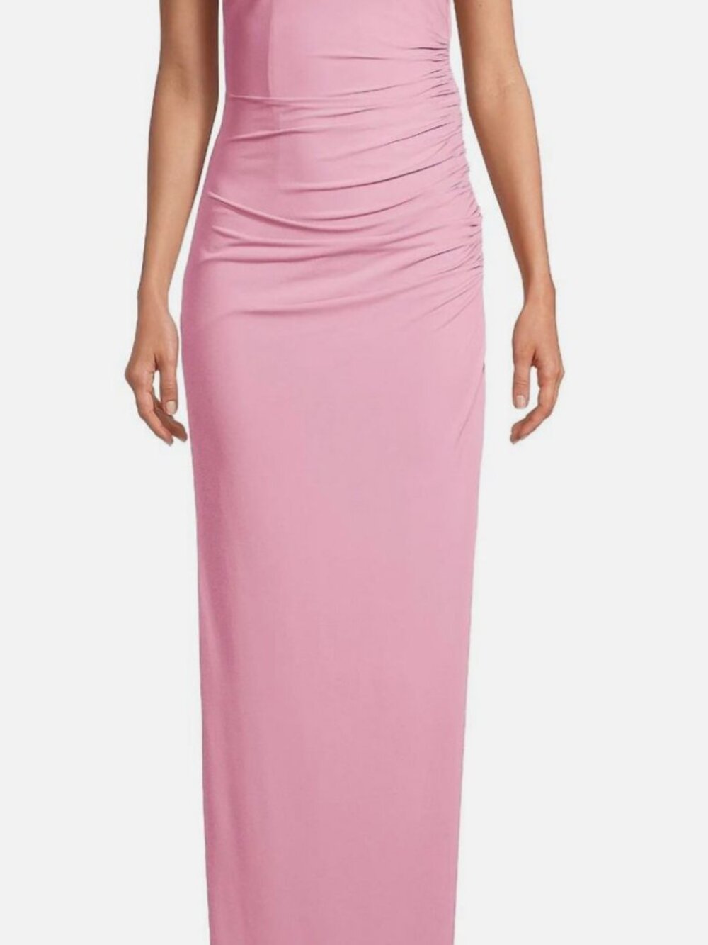 Katie May Women's Pink Tyra Sleeveless Asymmetric Stretch Gown Dress Size M